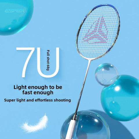 ESPER Explorer V2 Susanoo 7U Ultra-Light Badminton Racket 30T/40T High-Elastic Carbon Fiber with Grip and Gift Box Suitable for Beginners and Advanced Players.(GREEN)