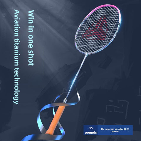 ESPER V6 Badminton Racket 46T Graphene Carbon 3U Ultra-Light 7.0mm Slim Shaft Woven-Ti Titanium Technology Offensive Type Precise Control Professional Match Train(Fluorescent Orange)