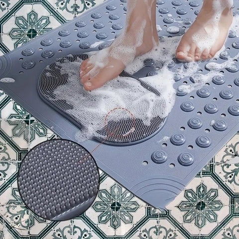 Anti-Slip Massage Shower Mat with Suction Cups Foot Spa Bathroom Mat(PINK)