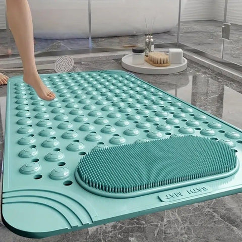 Anti-Slip Massage Shower Mat with Suction Cups Foot Spa Bathroom Mat(PINK)