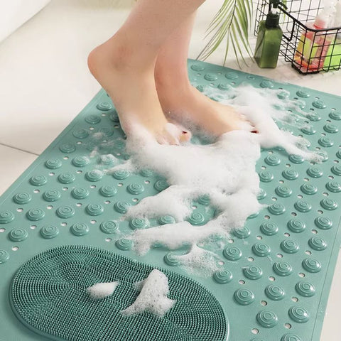 Anti-Slip Massage Shower Mat with Suction Cups Foot Spa Bathroom Mat(PINK)