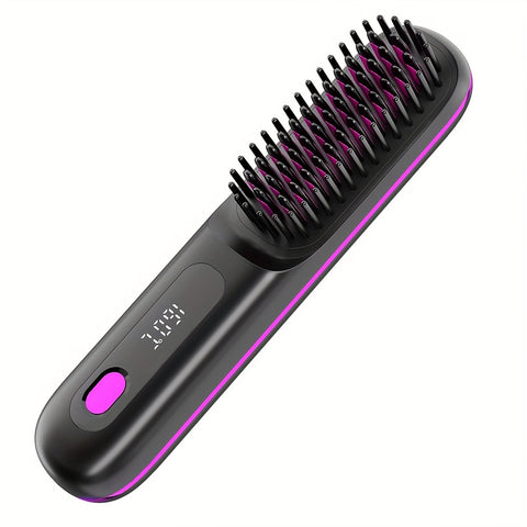 Wireless Hair Straightening Brush, Fast Heating, Women's Exclusive Styling Brush, Portable and Lightweight, Type-C Charging Port, Heat-Proof Design, USB Rechargeable.WHITE