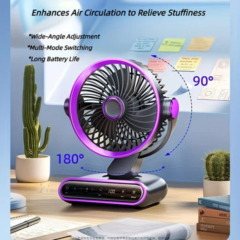 Cream rice，AI Smart Circulating Fan: 4 Modes + Silent Airflow, Your All-Scenario Cooling Companion