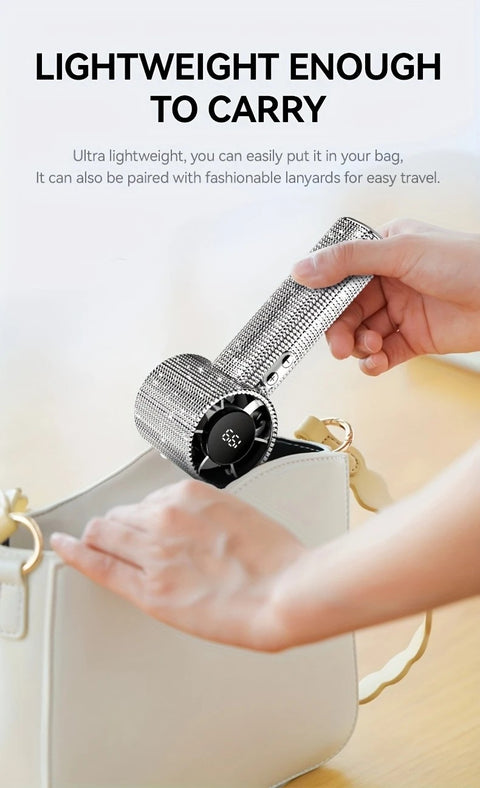 White Diamond /Diamond - style Handheld Mini Fan, Exquisite and Long - lasting Battery Life