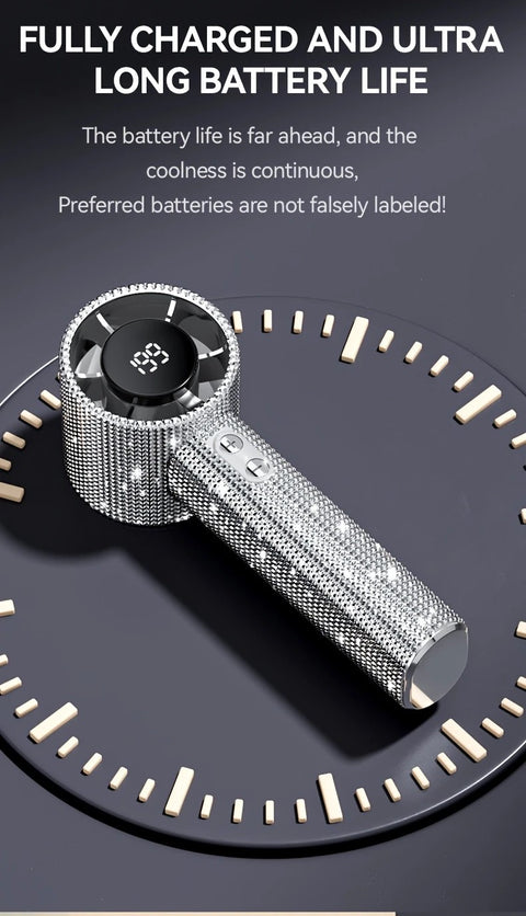 White Diamond /Diamond - style Handheld Mini Fan, Exquisite and Long - lasting Battery Life