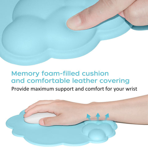 Mouse pad - Mouse pad with wrist rest - Ergonomic mouse pad - Mouse pad with leather surface, suitable for computers, laptops, office, home and travel, with non-slip bottom