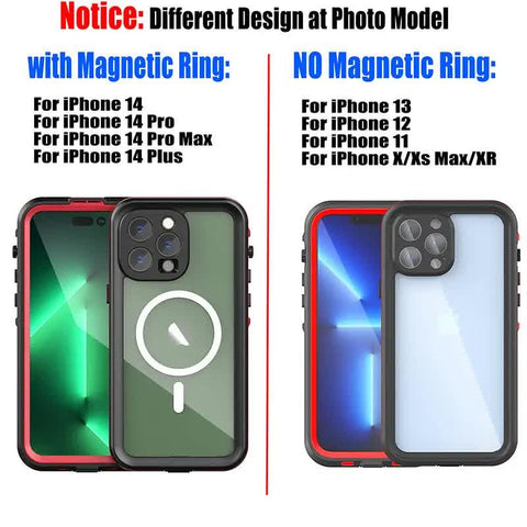 IP68 Waterproof Case for iPhone 15 14 13 12 11 Pro Max XS Max XR 7 8 RedPepper Transparent Protection Diving Underwater Swimming Outdoor Sports Grass Blue Grass Blue i-Phone 15