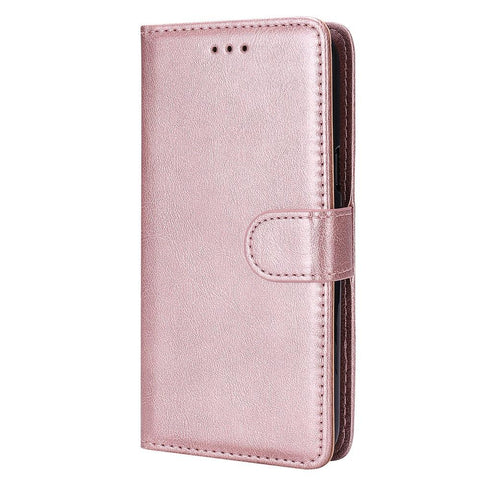 Compatible with Samsung S22 Magnetic 2-in-1 Phone Case/Wallet - Pink Pink gold Pink gold