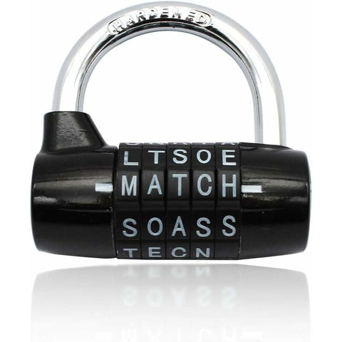 Combination Lock, Code Lock, Waterproof and Rustproof Combination Lock for Families, Schools, Businesses, Cabinets and Other Places (5 Letter Lock)