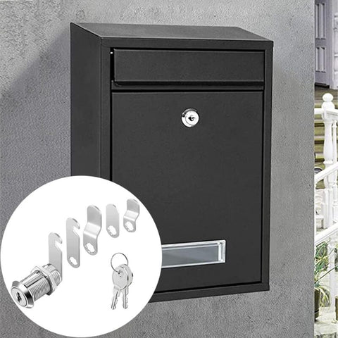 16mm Cylinder Security Lock for Mailbox with 5 Different Lock Plates and 2 Keys, Cabinet Lock, Cupboard, Toolbox, File Cabinet