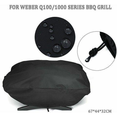210D Grill Cover for Weber Q1200 and 1000 Gas Grills, Fits Q1200, Q1400, Q1000, Q100, Q120, Baby Q Models, Anti-UV..DEBUNS