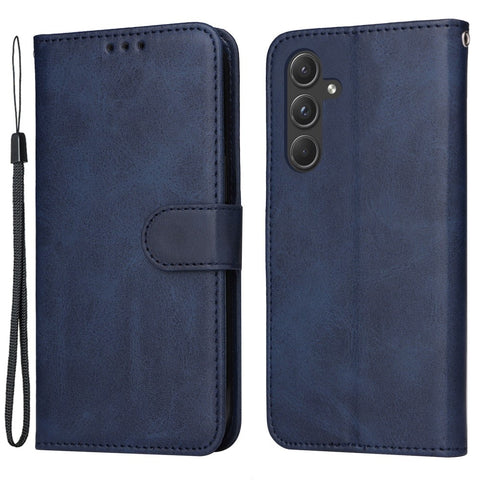 SKALO Samsung A55 5G PU Leather Wallet Case - Multiple Colors Blue
