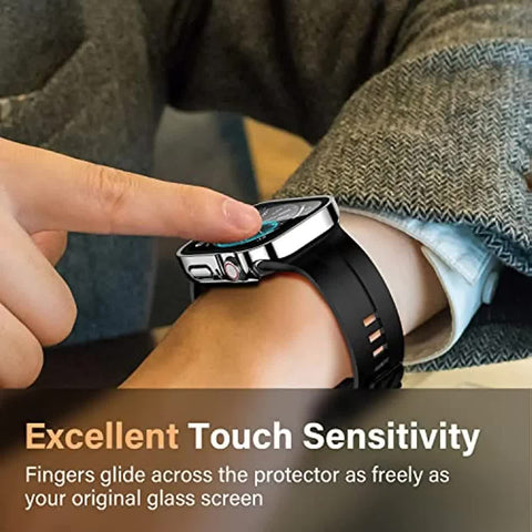 Waterproof Case for Apple Watch 7 8 9 45 mm 41 mm Screen Protector Glass+ Protection Bumper Tempered Glass iWatch 5 SE 6 44 mm 40 mm Accessories Black Black Series 4 5 6 SE 44mm