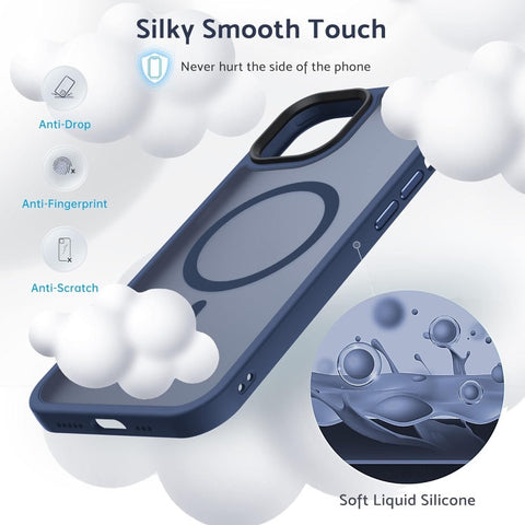Compatible with iPhone 13 - MagSafe Case Shockproof Silicone Matte Blue