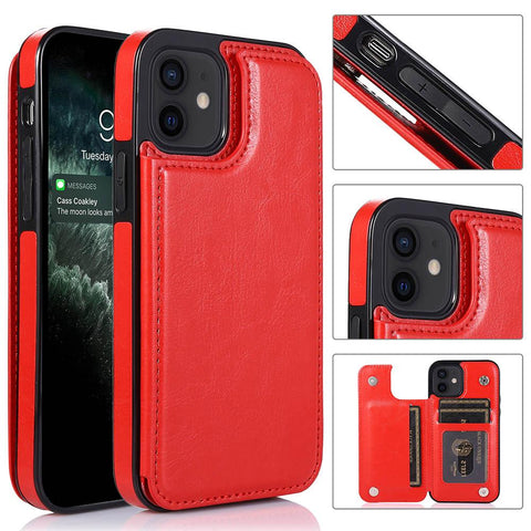 iPhone 12 - Practical and stylish case with card holder Rose gold