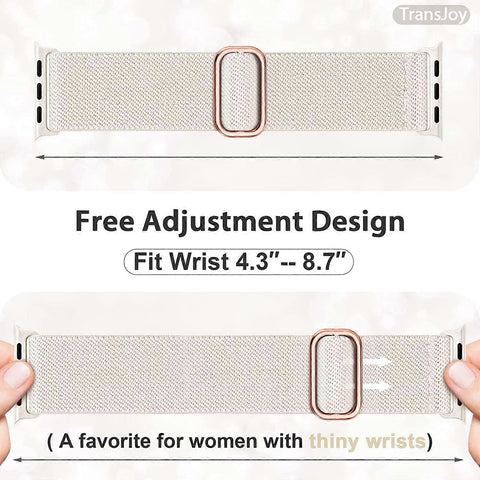 5-pack Nylon Stretch Band Compatible with Apple Watch 42mm 44mm 45mm Women Men, Fabric Elastic Bracelet Solo Loop Band for iWat—max