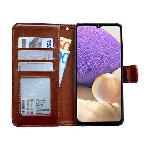 Samsung Galaxy A32 5G - Leather Case / Protection Black_max Black