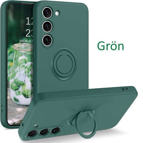 Samsung S23 - Choose Color Silicone Case Magnetic Ring Holder Green Green Green Green Green