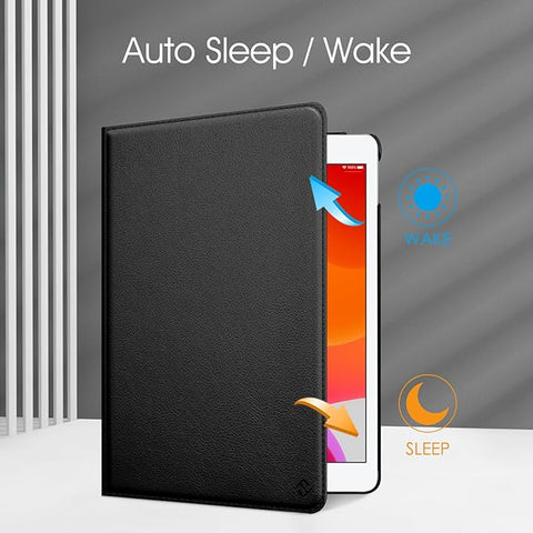 Fintie Rotating Case for iPad 9th Gen (2021) / 8th Gen (2020) / 7th Gen (2019) 10.2 inch - 360 Degree Auto Wake/Sleep, Black