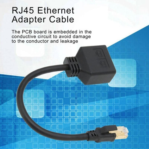 RJ45 Splitter Adapter, 1 to 2 Port RJ45 Network Ethernet Adapter Splitter, CAT8 Network Cable Splitter Adapter for Home Office,