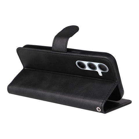 SKALO Samsung A56 5G PU Leather Wallet Case - Multiple Colors Black_max Black