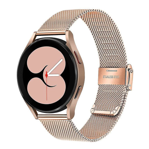 Compatible with Samsung Galaxy Watch 4 5 6 Bracelet Case 40mm 44mm Mesh Loop Stainless Steel Strap Bling Case Gold Set watch6 40mm