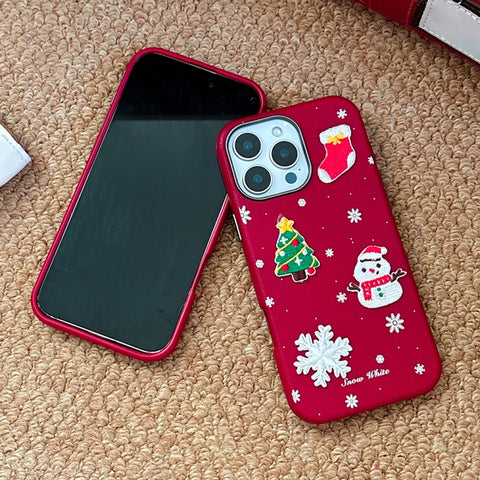 iPhone 16 Pro Max Christmas Series Frosted PC Hybrid TPU Case Cover_tfrf 3D Christmas
