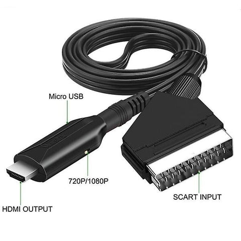 SCART to HDMI Converter - All-in-one SCART to HDMI Adapter 1080P, Easy Plug and Play