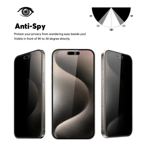 New 3-pack Compatible with iPhone 16 Pro Max Privacy Tempered Glass Screen Protector