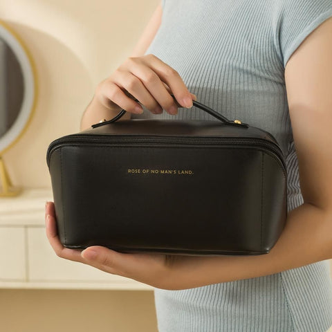 Black Spacious Toiletry Bag for Travel, Makeup Bag