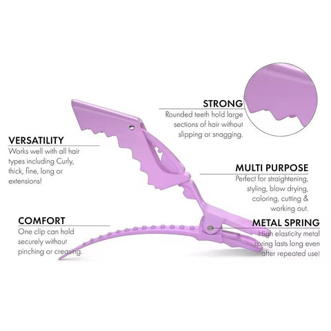 6pcs Hair Clips Crocodile Clip Hairdressing Clips, for Salon Styling