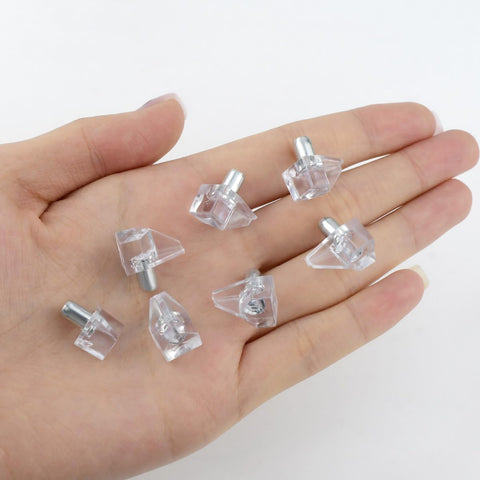 50 Pcs Shelf Support Peg Clear Holder Pegs Cabinet Pins for Kitchen Furniture Shelves Book Plastic Replacement Medicine Supports pegs