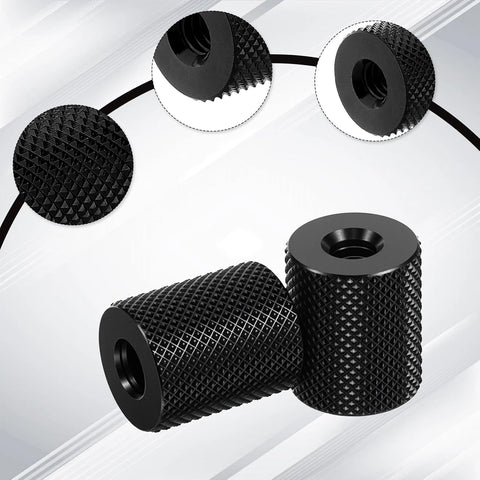 4 PCS Camera Screw Converter 1/4" to 1/4", Double Female 1/4 Diameter Barrel Thread Protector Hole Tripods Cylinder Adapter Nut Connectors Accessories for Electric Rails and Light Stands (Black)