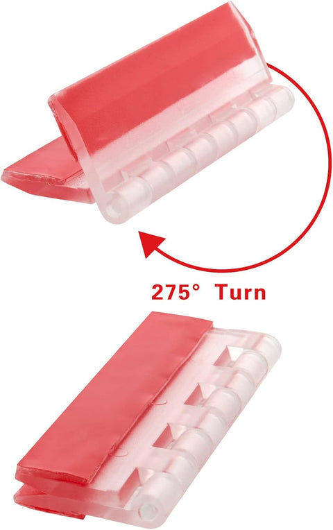 4 Pcs Acrylic Hinge 75x45 mm,Transparent Plastic Continuous Piano Hinge,Self-Adhesive,Suitable for DIY Drawer Cabinet Furniture Display Stand (4 Pcs-75x45 mm)