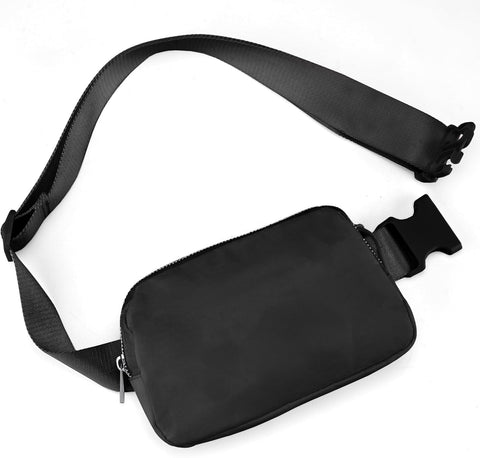 Mini Black Fanny Pack for Women & Men,Valentines Day Gifts for Girls Teens Kids Daughter Sister Her,Trendy Stuff Crossbody Bags Cute Everywhere Belt Bags.(Black)