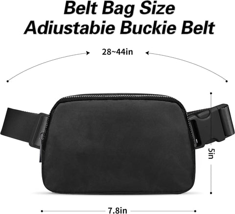 Mini Black Fanny Pack for Women & Men,Valentines Day Gifts for Girls Teens Kids Daughter Sister Her,Trendy Stuff Crossbody Bags Cute Everywhere Belt Bags.(Black)