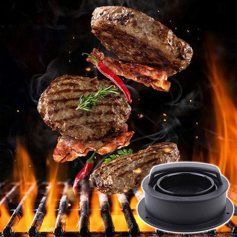 Burger Press, Hamburger Press Patty Maker With 100Pcs Hamburger Patty Paper, 3 in 1 Non Stick Patty Mold for Stuffed Burgers, Sliders, Veggie Beef Burger, Kitchen Barbecue Tool Grilling Accessories