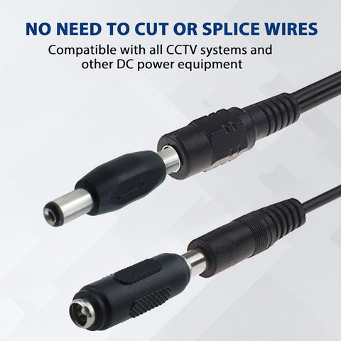 8Pcs 12V DC 5.5 x 2.1mm Female to Female Power Connector Adapter & DC 5.5 x 2.1mm Male to Male Power Plug Jack Connector for Led Strip Light CCTV Camera