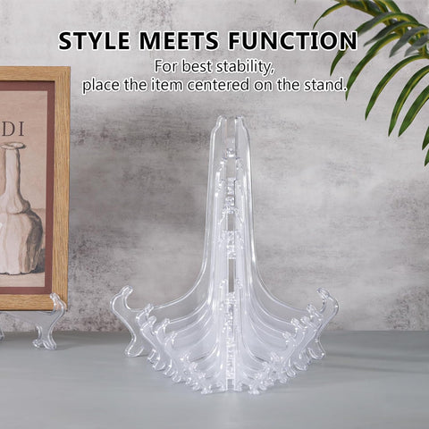 3 Inch Clear Plastic Easels or Stand/Plate Holders to Display Pictures or Other Items at Weddings, Home Decoration, Birthdays, Tables (12 Pack)