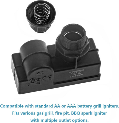 2Pcs AA Battery Push Button Igniter Caps with Spring, Igniter Replacement Button Cap for Blackstone Char-Broil Gas Grill, BBQ, Fire Pit, Barbecue, Spark Generator Cover