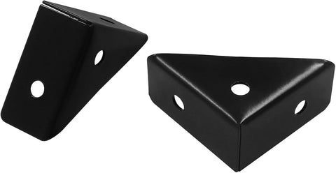 12pcs Angle Corner Shelf Bracket 38mm x 38mm, Cold Rolled Steel Corner Support, Triangular Bracket with Screws for Desk Bed Corner (Black)