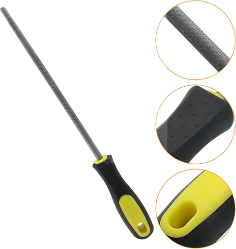 8 Inch Round File, Carbon Steel Rat Tail Metal File Tool Sharpener for Professionals/Wood/DIY Enthusiasts