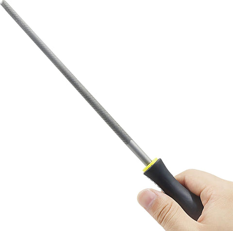 8 Inch Round File, Carbon Steel Rat Tail Metal File Tool Sharpener for Professionals/Wood/DIY Enthusiasts