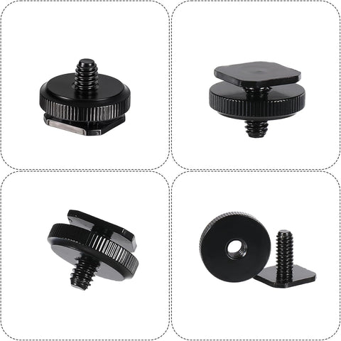 4 Pcs 1/4 Inch Camera Adapter Screws, Compatible with Versatile Flash Hot Shoe Mounts for DSLR Camera Rigs, Tripods, Mounting Accessories