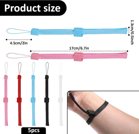 5 PCS Hand Wrist Strap, Adjustable Phone Lanyards for Cell Phone Multi Purpose Wristbands Phone Strap Wristlet Wristband with Lock for Wii Remote Controller, Mobile Phone, Mp3, Digital Camera