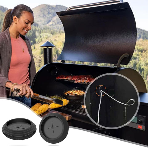 2 Pack Replacment Rubber Meat Probe Grommet Fit for Traeger Wood Pellet Grills, Probe Gaskets Compatible with 20, 22, 34, Ironwood, PRO, Timberline Series, Smoker Accessories