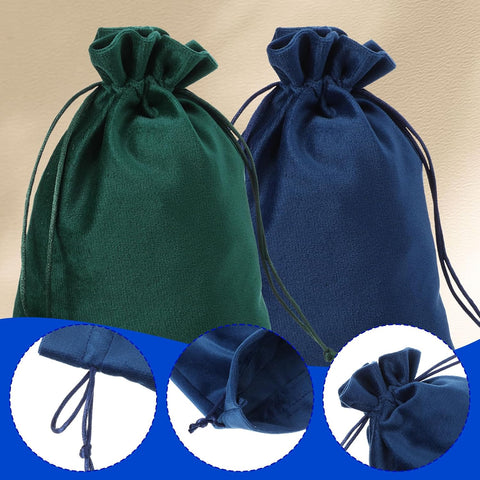 Shimmeroo 4PCS 7x5 Inch Drawstring Pouch, Soft Gift Bags Dice Bag Drawstring Favor Bags for Tarot Rune Jewelry Crystal Wedding Party Candy Bag(4 Colors)