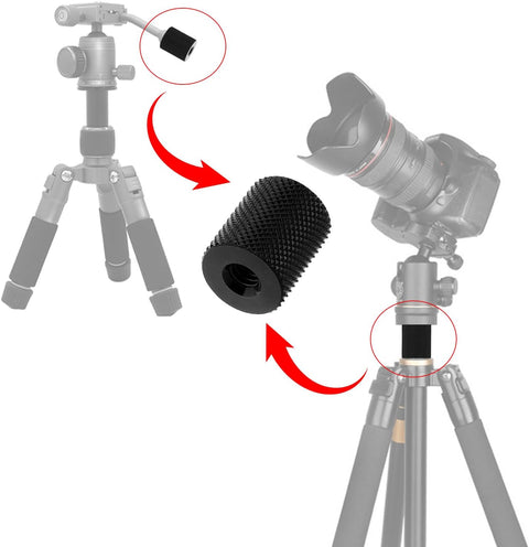 4 Pcs Double Female Thread Tripod Cylinder Adapter Screw 1/4 to 1/4 with Center 1/4-20 Thread Photography Equipment Camera Tripod Nut Accessories Suitable for Electric Rails and Light Stands