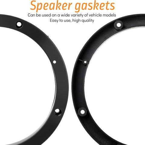 Vin Beauty 2 Pcs 6.5 Speaker Spacer Enhance Sound Quality 6.5 Inch Speaker Spacer 1 Inch No Cutting and Drilling Adaptor Subwoofer, Universal Rings Fixed Speakers for Most Cars