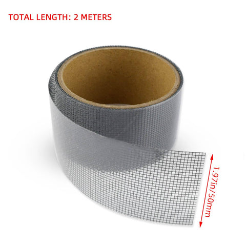 3-Layer Strong Waterproof Adhesive Screen Repair Tape - Instantly Fix Holes & Tears Fiberglass Kit Gray (1.97x78.7 Inches)